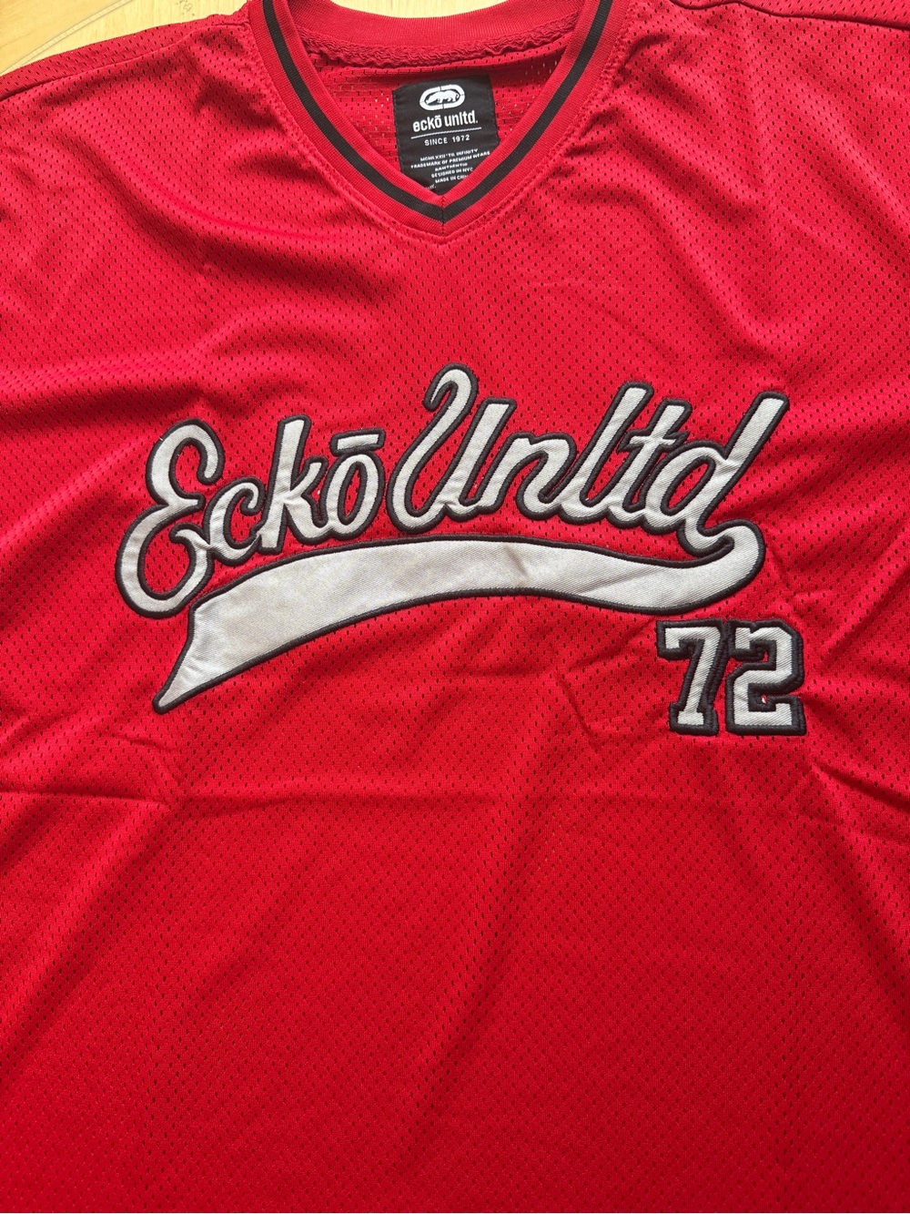 Ecko Unltd Red Mesh #72 Hip Hop Streetwear Jersey Men… - Gem